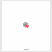 Een rood hartsymbool gemaakt met vloeiende, gedurf sticker (Vel)