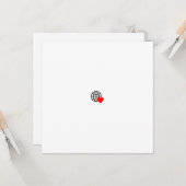 Een rood hartsymbool gemaakt met vloeiende, vette  kaart (Voorkant / Achterkant in situ)