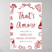 Een rood Italiaans Vrijgezellenfeest welkom Poster (Voorkant)