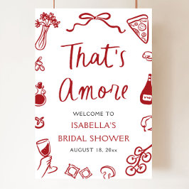 Een rood Italiaans Vrijgezellenfeest welkom Poster