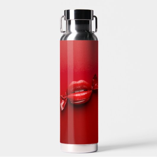 Een rood snoep waterfles (Voorkant)