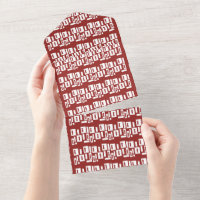 Een rood tapijt met een getextureerd patroon is ve