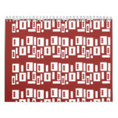 Een rood tapijt met een getextureerd patroon is ve kalender (Hoes)