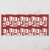 Een rood tapijt met een getextureerd patroon is ve menu (Achterkant)