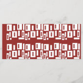 Een rood tapijt met een getextureerd patroon is ve menu (Voorkant)