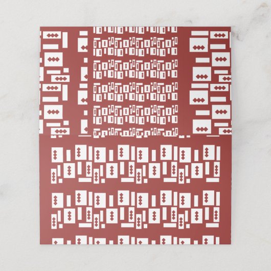 Een rood tapijt met een getextureerd patroon is ve plaatskaartje (Buitenkant ongevouwen)