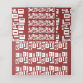 Een rood tapijt met een getextureerd patroon is ve plaatskaartje (Binnenkant ongevouwen)