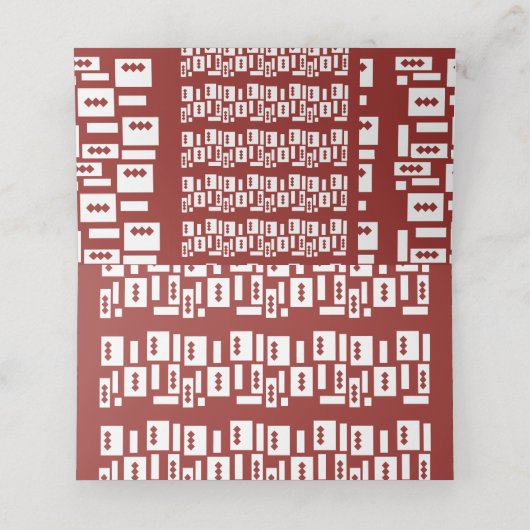 Een rood tapijt met een getextureerd patroon is ve plaatskaartje (Binnenkant ongevouwen)