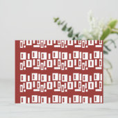 Een rood tapijt met een getextureerd patroon is ve save the date (Staand voorkant)