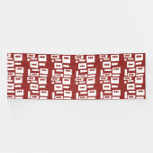 Een rood tapijt met een getextureerd patroon is ve spandoek (Horizontaal)