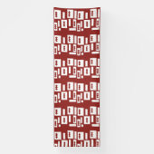 Een rood tapijt met een getextureerd patroon is ve spandoek (Verticaal)