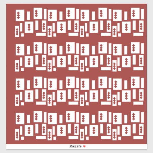 Een rood tapijt met een getextureerd patroon is ve sticker (Vel)