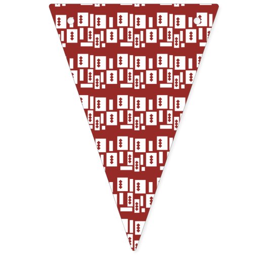 Een rood tapijt met een getextureerd patroon is ve vlaggetjes (Derde vlag)