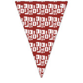 Een rood tapijt met een getextureerd patroon is ve vlaggetjes (Eerste vlag)