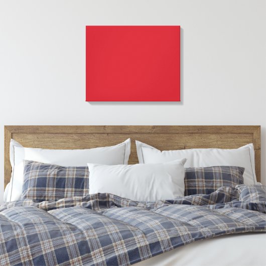 Een rood vierkant omsloten door een dunne witte ra canvas afdruk (Insitu (Slaapkamer))