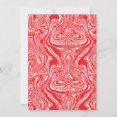 Een rood-wit afbeelding van een patroon op een wit feestdagenkaart (Voorkant)