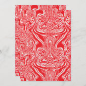 Een rood-wit afbeelding van een patroon op een wit feestdagenkaart (Voorkant / Achterkant)