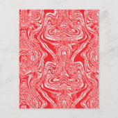 Een rood-wit afbeelding van een patroon op een wit flyer (Achterkant)