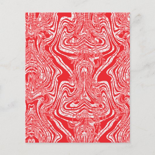 Een rood-wit afbeelding van een patroon op een wit flyer (Voorkant)