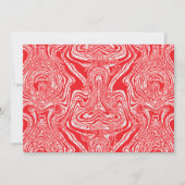 Een rood-wit afbeelding van een patroon op een wit kaart (Voorkant)