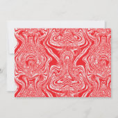 Een rood-wit afbeelding van een patroon op een wit kaart (Achterkant)
