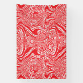 Een rood-wit afbeelding van een patroon op een wit spandoek (Verticaal)