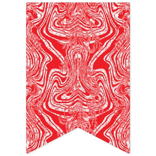 Een rood-wit afbeelding van een patroon op een wit vlaggetjes (Eerste vlag)