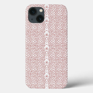 Een rood-wit behang met een patroon erop Case-Mate iPhone case