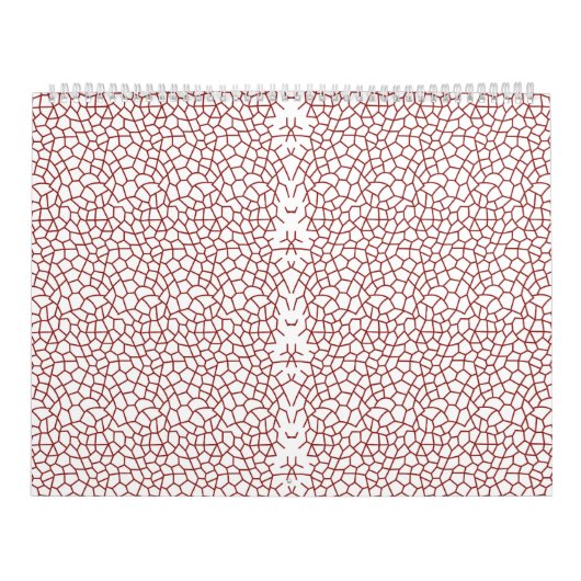 Een rood-wit behang met een patroon erop kalender (Hoes)