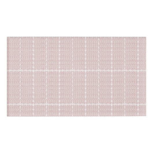 Een rood-wit behang met een patroon erop naambadge (Voorkant)