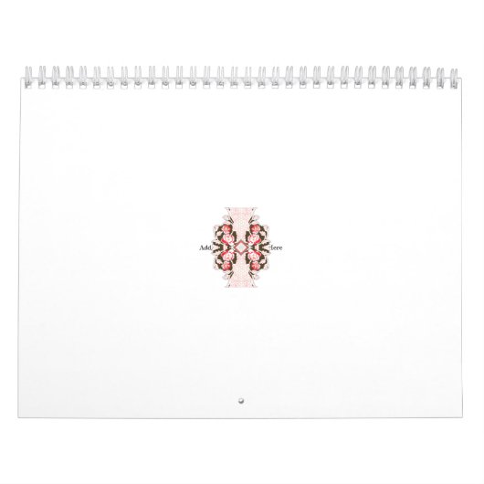 Een rood-wit bloemontwerp op een witte achtergrond kalender (Hoes)