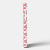 Een rood-wit bloempatroon op een witte achtergrond Case-Mate iPhone case (Achterkant / Links)