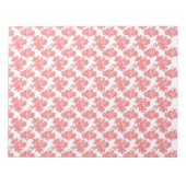 Een rood-wit bloempatroon op een witte achtergrond notitieblok (Voorkant)