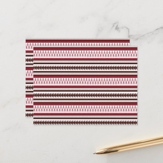 Een rood-wit gestreept patroon briefkaart (Voorkant / Achterkant in situ)
