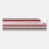 Een rood-wit gestreept patroon bumpersticker (Voorkant)