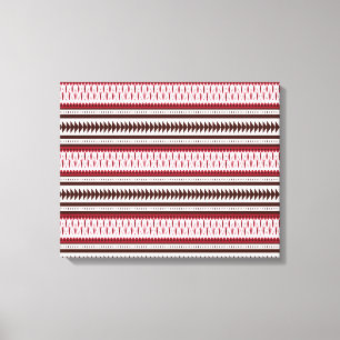 Een rood-wit gestreept patroon canvas afdruk