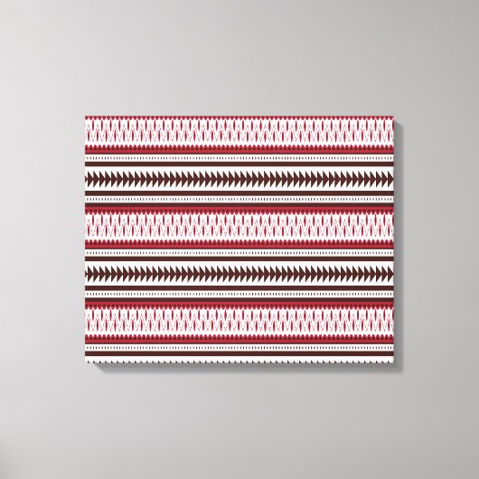 Een rood-wit gestreept patroon canvas afdruk (Voorkant)