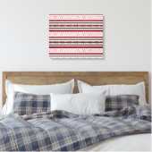 Een rood-wit gestreept patroon canvas afdruk (Insitu (Slaapkamer))