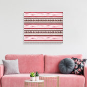 Een rood-wit gestreept patroon canvas afdruk (Insitu (Woonkamer))