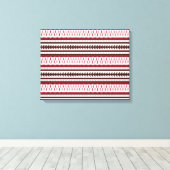 Een rood-wit gestreept patroon canvas afdruk (Insitu (Houten vloer))