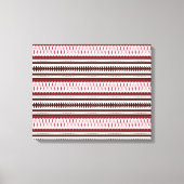Een rood-wit gestreept patroon canvas afdruk (Voorkant)