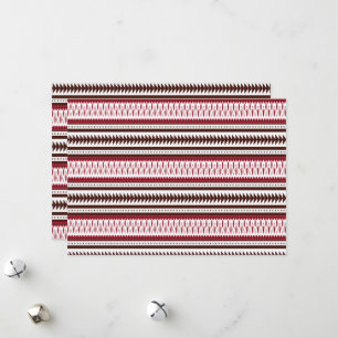 Een rood-wit gestreept patroon feestdagenkaart