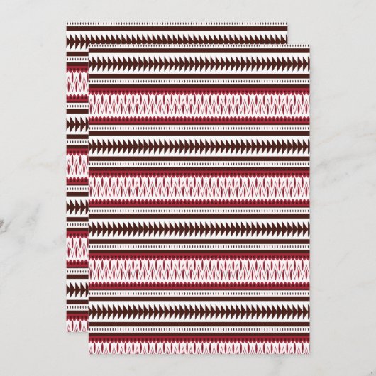 een rood-wit gestreept patroon kaart (Voorkant / Achterkant)