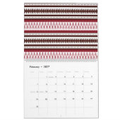 Een rood-wit gestreept patroon kalender (Feb 2027)