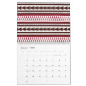 Een rood-wit gestreept patroon kalender (Jan 2027)