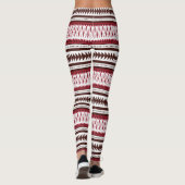 Een rood-wit gestreept patroon leggings (Achterkant)