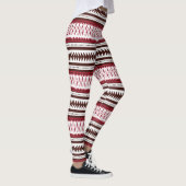 Een rood-wit gestreept patroon leggings (Rechts)