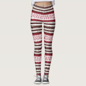 Een rood-wit gestreept patroon leggings (Voorkant)