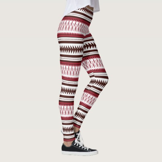 Een rood-wit gestreept patroon leggings (Rechts)