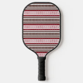 Een rood-wit gestreept patroon pickleball paddle (Voorkant)